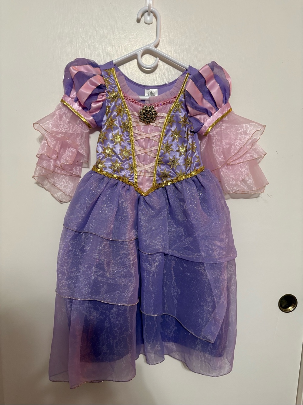 Disney Rapunzel Purple and Pink Princess Dress-Up Gown with Gold Trim size 5/6